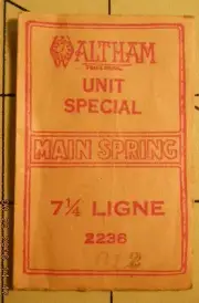 Waltham 22387 1/4 LIGNE .012 Special Unit Watch Mainspring Factory Replacement