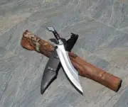 Custom Handmade Carbon Steel Blade Survival Machete Sword - Hunting Sword