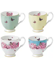 Miranda Kerr for Royal Albert Miranda Kerr Set of Four 10oz Patterned Vintage Mugs