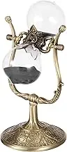 UKQRRTC Vintage 30 Minute Hourglass, Metal Frame Sand Timer, Rotating Sand Clock Stand for Home Desk Office Décor (Black Sand)