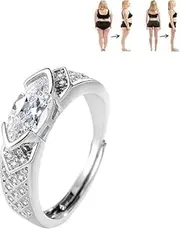 [Q&D&S] Titanium Ion Moissanite Diamond Ring for Women - Weight Loss Ring - Slimming Ring - Jewelry Gift, Moissanite