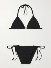 [Hunza G] Hunza G - Gina Seersucker Bikini - Black - One size One size Black
