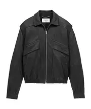 bomber jacket in grained lambskin IT50 black