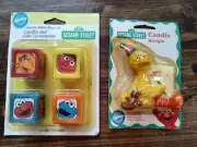 1990's Two Wilton Sesame Street Candle Cake Toppers Big Bird Cake Decorations