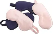 VALICLUD 4pcs Sleep Mask: Light Blocking Sleeping Eye Mask Women Men Soft Faux Silk Eye Cover For Travel Night Blindfold Travel Airplane