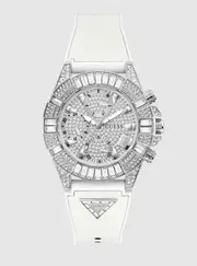 GUESS White Iconic 40th Silicone Watch