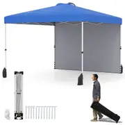 Costway 3 x 3 m Pop up Canopy Tent w/Wheeled Bag Portable Foldable Outdoor Shelter Marquee Gazebo Blue