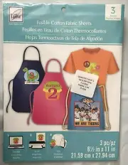 JUNE TAILOR JT09 FUSIBLE COTTON FABRIC SHEETS INK JET PRINTABLE 1 PACK 3 Sheets