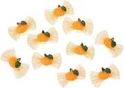 BUGUUYO 10 Pcs Pet Head Flower Fall Pumpkin Decor Christmas Hair Clips Costumes Small Dog Christmas Outfits Costume Hat for Pet Pumpkin Pet Hair Clip Decorative Headdress Cloth Orange