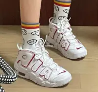 在飛比找Yahoo!奇摩拍賣優惠-NIke Air More Uptempo 96 QS 白紅