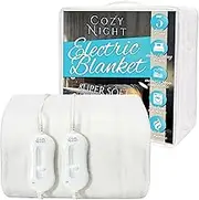 Cozy Night Electric Blanket Heated King Size Mattress Cover Underblanket, Dual Control with 3 Heat Settings, Machine Washable with Overheat Protection, W152 x L200cm