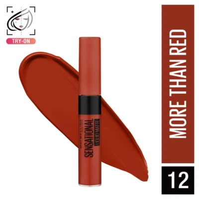 Maybelline New York Sensational Liquid Matte Lipstick 12 More Than Red (7ml)