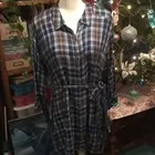 New Blue and Brown Plaid Maternity Tunic Top Checkered Large Fall pregnancy