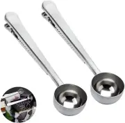 Coffee Scoop Clip Stainless Steel Tablespoon With long handle Multifunction