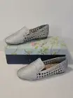 Birdies The Starling Silver Woven Womens Vegan Leather Slip On Flats Loafers