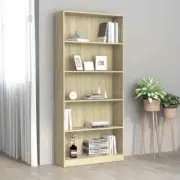 5-Tier Book Cabinet Sonoma Oak 80x24x175 cm Engineered Wood