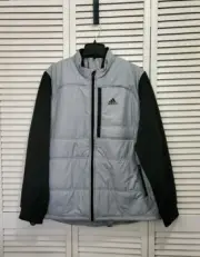 NWT $160 Adidas Mens Climaheat Primaloft Full Zip Jacket Packable Grey XL