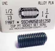 1/2-13x1-1/4 Hex Socket Set Screws Cup Point Alloy Steel (5)