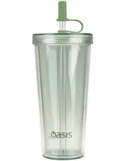 [Oasis] Double Wall Smoothie Tumbler With Straw 520ml in Green Apple