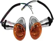 Motorbike For SU&ZUKI For B&oulevard M109R VRZ1800 2006-2013 Motorcycle Rear Chrome Amber Bullet Turn Signal Indicator Light Lamp Turning Indicators