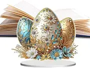 Rhinestone Art | Easter Eggs Crystal Arts,Special Shape Rhinestone Desk Placement Ornament, Double Sided Rhinestone Decor for Living Room
