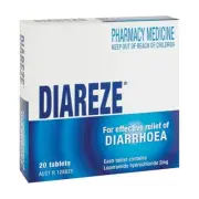 Diareze Diarrhoea Relief 20 Tablets Acute Non-Specific Stomach Activity