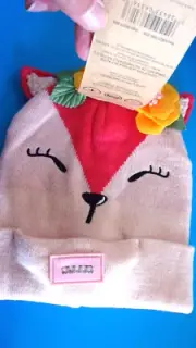 NWT Igloos LED Lighted Critter Beanie Cap Hat, One Size, Floral Accenting