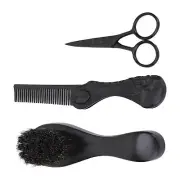 Beard Kit Folding Comb Small Scissors Beard Brush Beard Modeling Set With St WPD