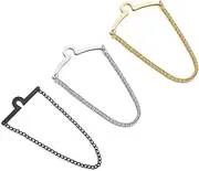 [UAIAGM] 3 Packs Tie Chain for Men Fashion Necktie Clips and Chains Mens Accessories with Ring Clasps for Suits Neckties Vests and Trousers Elegant Tie Pins and Tacks for Business and Wedding Wear,