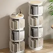 5 Tier Rotating Bookshelf, 360 ° Display Stackable Spinning Bookshelf Tower, Corner Bookshelf Standing Swivel Bookcase Narrow Storage for Bedroom, Living Room, 3Tiers,A
