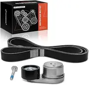 Engine Serpentine Belt Drive Kit Compatible with International Harvester 2574 1991-1994, 2674 1990-1994 & Peterbilt 357 2003-2004, 378 2002-2004, 379 2002-2004, 385 2003, 10.3L 12.0L
