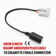 50A AMP ANDERSON PLUG TO CIGARETTE FEMALE SOCKET WIRING ADAPTOR CONNECTOR CABLE