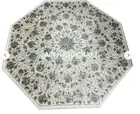 4' White Marble Table Top malachite Coffee dining Inlay blue Lapis paua shell