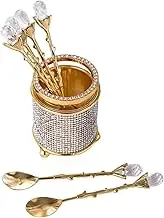 Generic Coffee Spoon Organizer Decorative with 6 Spoons Container Spoon Storage Rack Fruit Fork Stand for Home Wedding Kitchen Decor