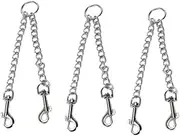 FONDOTIN 3pcs Dog Leash Double-Head Dog Walking Lead Metal Buckle Retractable for