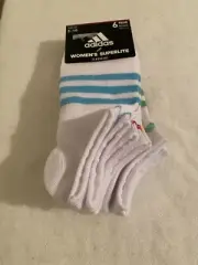 Adidas Womens Superlite Socks 6 Pairs No Show Aeroready Size 5-10