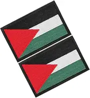 Beatifufu 2pcs Palestine Flag Arm Patches National Embroidered Badges with Hook and Loop Fastener for Backpacks Jackets and Clothing Stylish Decorative Cloth Accessories