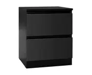 Bedside Table Side Table 2 Drawers Nightstand Bedroom Black