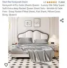 Luxury Silk Silky Satin Grey Sheets Queen Luxury Silk 4-Piece Bed Sheets (Queen)