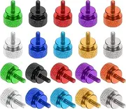 uxcell 10 Pcs M3x7mm Knurled Thumb Screw Computer Case Threaded Hand Tighten Screws Aluminum Alloy for PC Case, Green/Black/Red/Purple/Orange/Silver/Deep Blue/Light Blue/Gold/Gray
