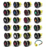 22mm Metal LED Push Button Switch Dashboard Symbol Light Indicator Car Van Boat
