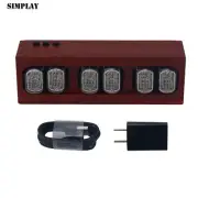 NiXie Clock Electronic Tube 6-Bit Digital LED Clock IN12 African Padauk