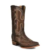 Corral Men's Eagle Inly & Embroidered Brown Camo Snip Toe Boots C3986