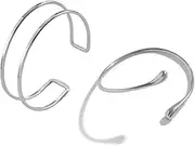 [KPYSWVM] 2Pcs Arm Cuff for Women Gold Arm Cuff Minimalist Open Upper Bracelet Adjustable Cuff Bracelet Statement Party Jewelry