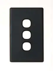 Beacon Lighting Lucci Power Gravity 3 Gang Plate Only in Matte Black