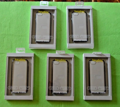 heyday Apple iPhone SE (2nd Gen) / 8 / 7 / 6 Clear Case - Black Bumper Lot of 5