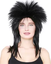 Black Rock Idol Costume Wig