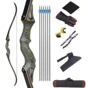 60 Inch 30-60 Pound Recurve Bow Laminated Bow Limbs Right Hand Bow Belt Bow Bag