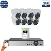 8 Channel HD CCTV Security Dome Camera System 2TB Recording Storage Remote View