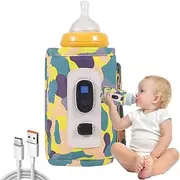 USB Feeding Bottle Warmer,Portable Digital Bottle Warmer USB Milk Warmer - 5 Gear Temperature Heat Keeper Feeding Bottle Bag for Travel & Kids